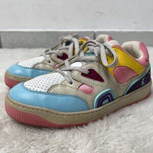 Gucci Basket Kid's Multicolor Demetra Low Top Lace Up Sneakers Shoes Size 33